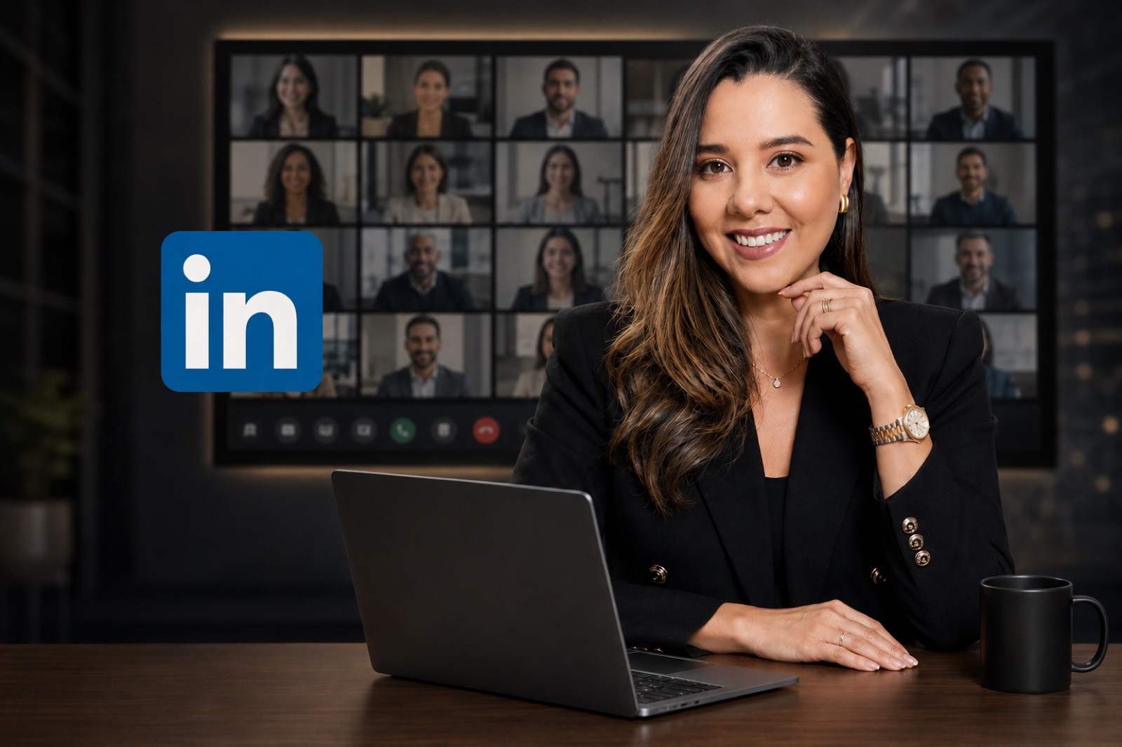 Delia Malta en una sesión virtual de LinkedIn